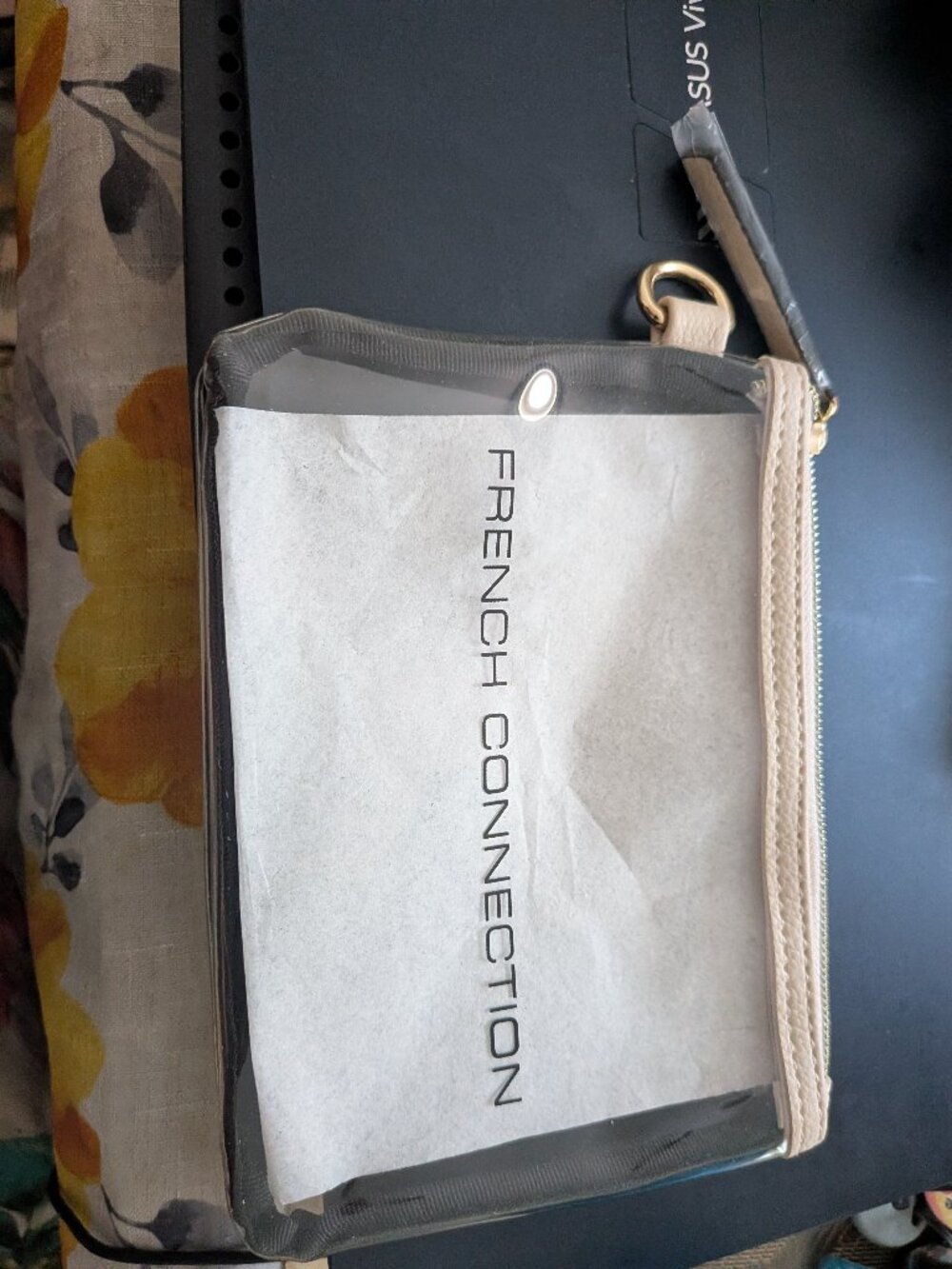 French Connection Leather-Like Trimmed Purse